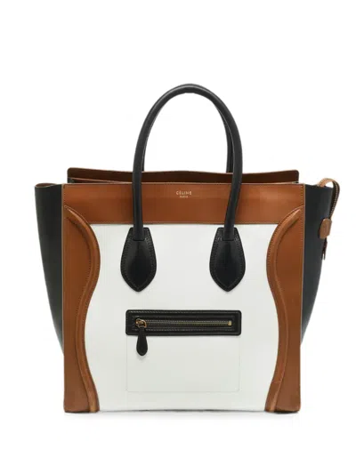 Pre-owned Celine 2012 Luggage Leather Tote Bag In White