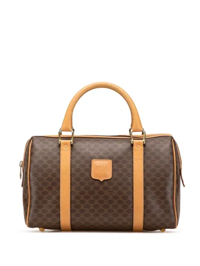 Pre-owned Celine 2012 Macadam Coated Canvas Boston Bag