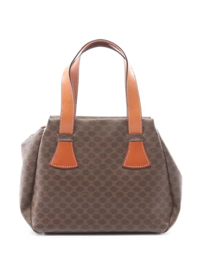 Pre-owned Celine 2012 Macadam Coated Canvas Handbag In Brown