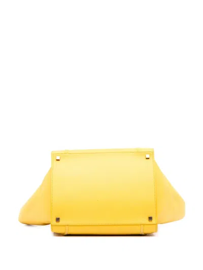 Pre-owned Celine 2012 Medium Leather Phantom Luggage Tote Bag In Yellow