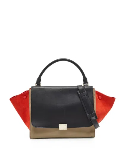 Pre-owned Celine 2012 Medium Trapeze Tote Bag In Red