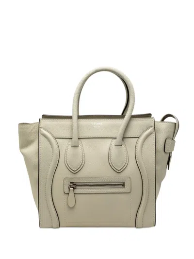 Pre-owned Celine 2012 Micro Leather Luggage Tote Bag In Brown