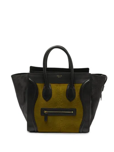 Pre-owned Celine 2012 Mini Luggage Leather Tote Bag In Black