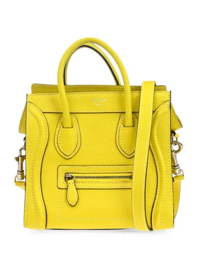 Pre-owned Celine 2012 Nano Luggage Tote Bag In Yellow