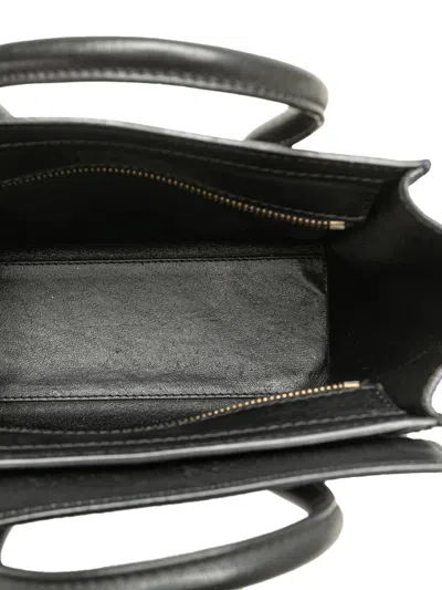 Pre-owned Celine 2012 Nano Tricolor Calfskin And Suede Luggage Tote Satchel In Brown