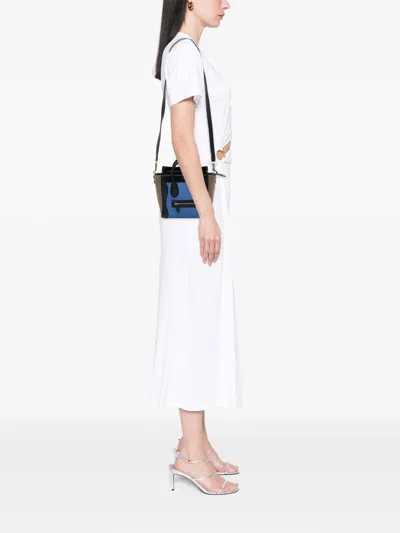 Pre-owned Celine 2012 Nano Tricolor Nubuck And Calfskin Luggage Tote Satchel In Blue