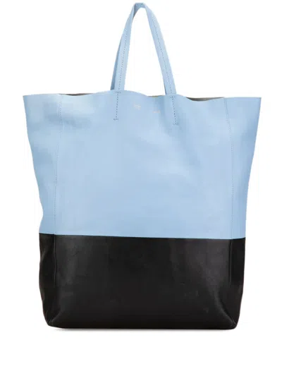 Pre-owned Celine 2013 Bicolor Leather Vertical Cabas Tote Bag In Blue