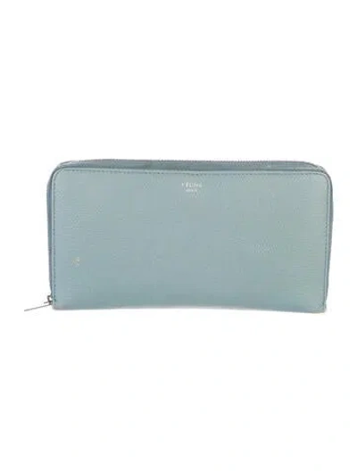 Pre-owned Celine 2013 Leather Continental Wallet In Blue