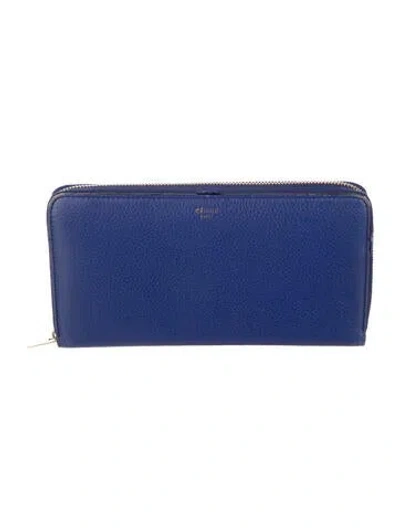 Pre-owned Celine 2013 Leather Continental Wallet In Blue