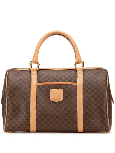 Pre-owned Celine 2013 Macadam Coated Canvas Boston Bag