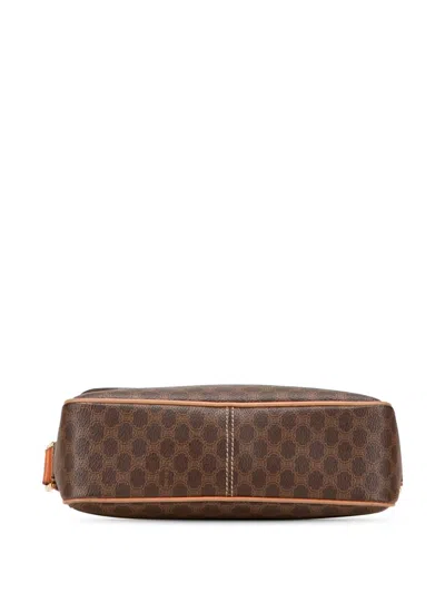 Pre-owned Celine 2013 Macadam Coated Canvas Crossbody Bag In Brown