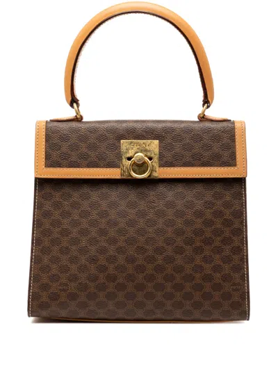 Pre-owned Celine 2013 Macadam Coated Canvas Handbag In Brown