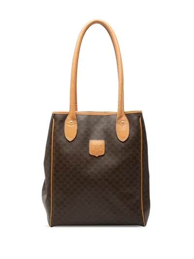 Pre-owned Celine 2013 Macadam Coated Canvas Tote Bag In Brown