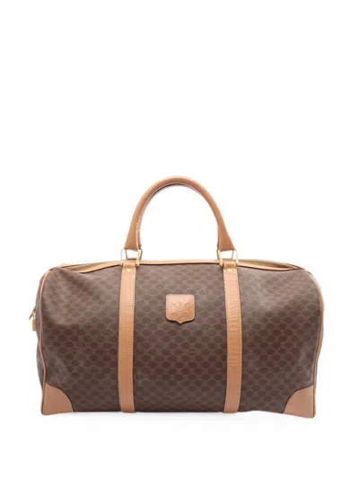 Pre-owned Celine 2013 Macadam Coated Canvas Travel Bag In Brown