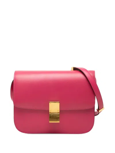 Pre-owned Celine 2013 Medium Calfskin Classic Box Crossbody Bag In Pink