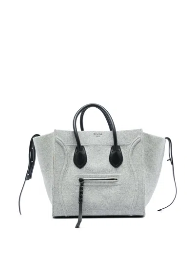Pre-owned Celine 2013 Medium Felt Phantom Luggage Tote Bag In Grey