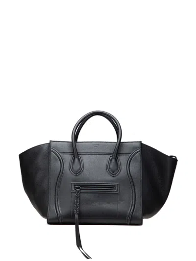 Pre-owned Celine 2013 Medium Grained Calfskin Phantom Luggage Tote Bag In Black