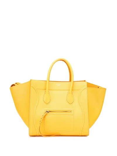 Pre-owned Celine 2013 Medium Leather Phantom Luggage Tote Bag In Yellow