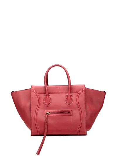 Pre-owned Celine 2013 Medium Leather Phantom Luggage Tote Bag In Red