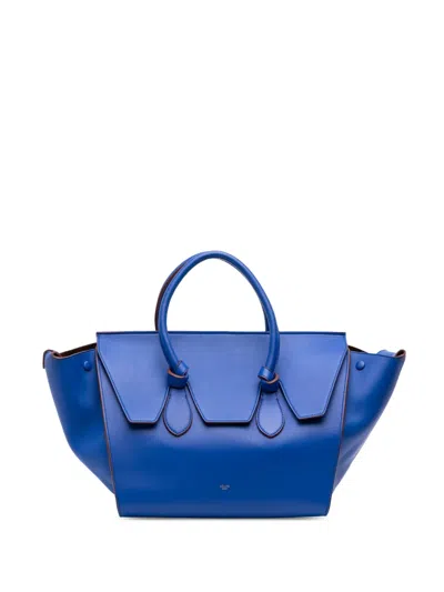 Pre-owned Celine 2013 Medium Smooth Calfskin Tie Knot Tote Bag In Blue