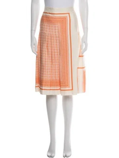 Pre-owned Celine 2013 Midi Length Skirt In Orange