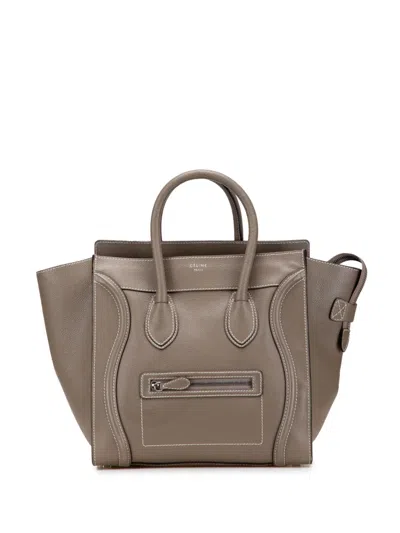 Pre-owned Celine 2013 Mini Calfskin Luggage Tote Bag In Brown