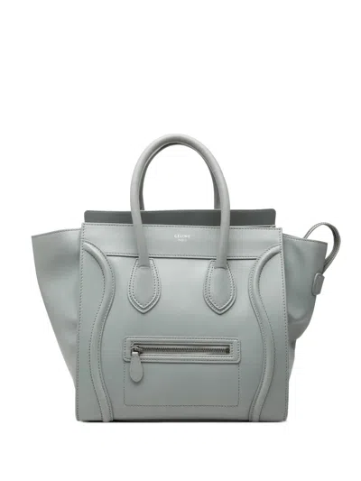 Pre-owned Celine 2013 Mini Leather Luggage Tote Bag In Grey
