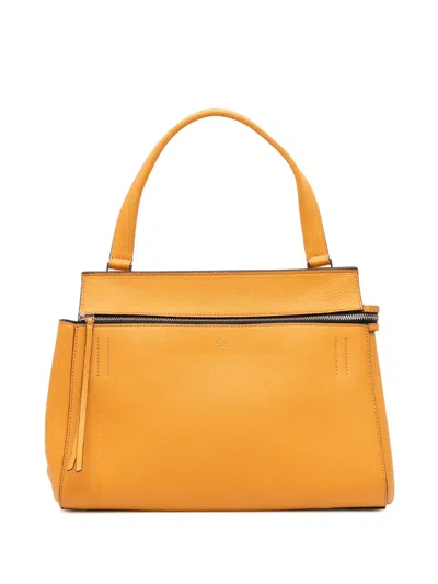 Pre-owned Celine 2013 Small Drummed Calfskin Edge Handbag In Yellow
