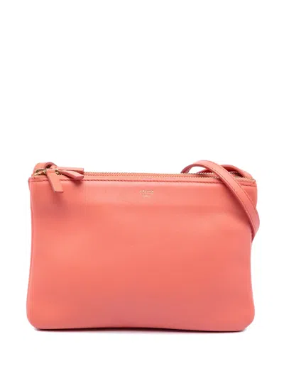 Pre-owned Celine 2013 Small Lambskin Trio Crossbody Bag In Pink