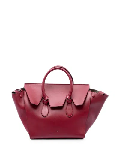 Pre-owned Celine 2013 Small Leather Tie Tote Bag In Red
