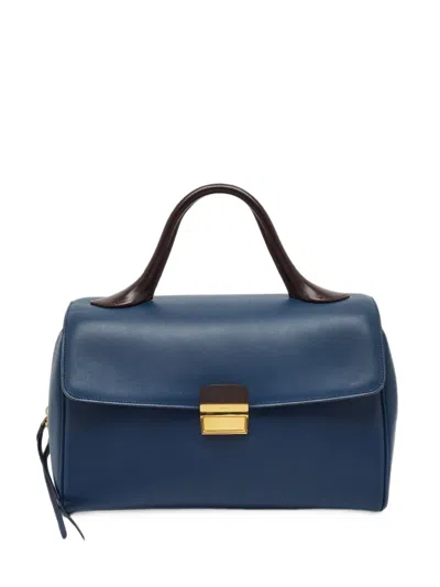 Pre-owned Celine 2014 Flap Top Tote Bag In Blue