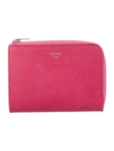 Pre-owned Celine 2014 Large Zipped Multifunction Coin Pouch In Pink