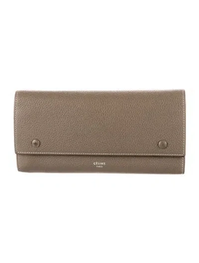 Pre-owned Celine 2014 Leather Bifold Wallet In Brown