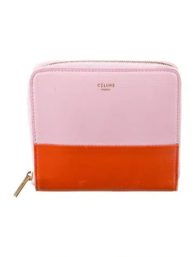 Pre-owned Celine 2014 Leather Compact Wallet In Pink