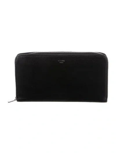 Pre-owned Celine 2014 Leather Continental Wallet In Black