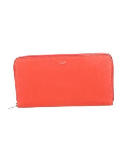 Pre-owned Celine 2014 Leather Continental Wallet In Orange