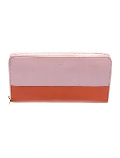 Pre-owned Celine 2014 Leather Continental Wallet In Pink