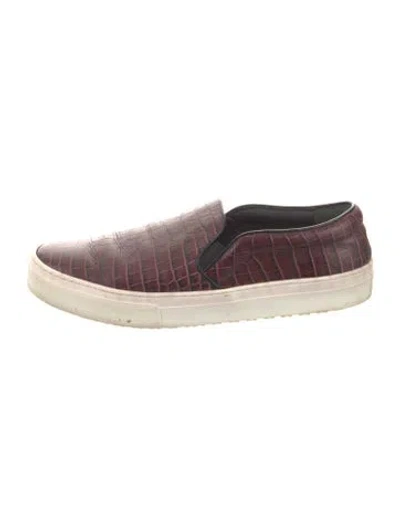 Pre-owned Celine 2014 Leather Sneakers In Burgundy