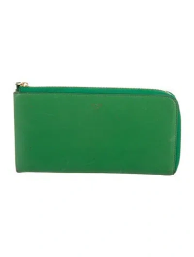 Pre-owned Celine 2014 Leather Wallet In Green