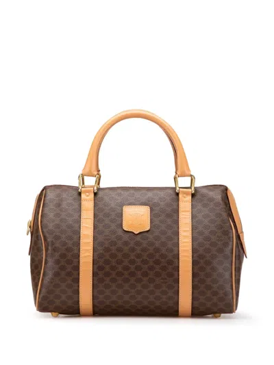 Pre-owned Celine 2014 Macadam Coated Canvas Boston Bag