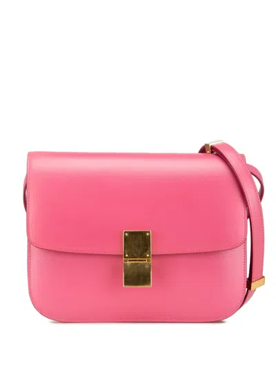 Pre-owned Celine 2014 Medium Calfskin Classic Box Crossbody Bag In Pink