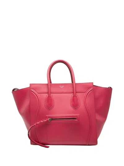 Pre-owned Celine 2014 Medium Grained Calfskin Phantom Luggage Tote Bag In Pink