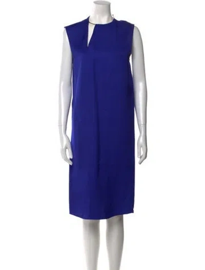 Pre-owned Celine 2014 Midi Length Dress In Blue