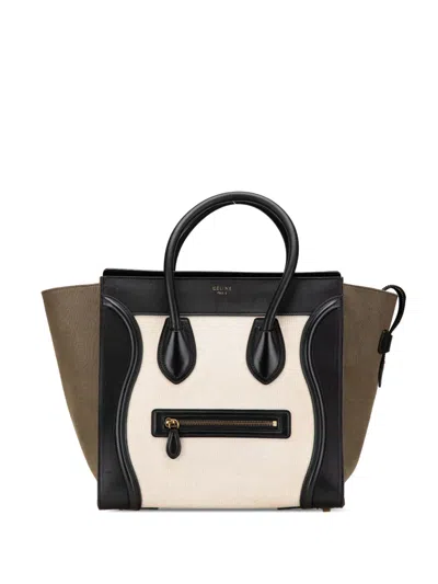 Pre-owned Celine 2014 Mini Canvas Tricolor Luggage Tote Bag