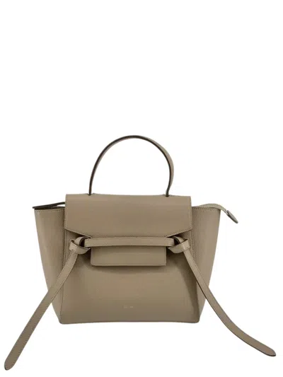 Pre-owned Celine 2014 Nano Grained Calfskin Belt Bag Satchel In Neutrals
