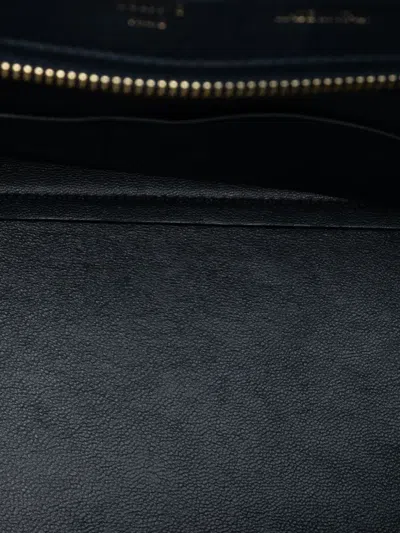 Pre-owned Celine 2014 Small Bicolor Calfskin And Suede Trapeze Satchel In Black