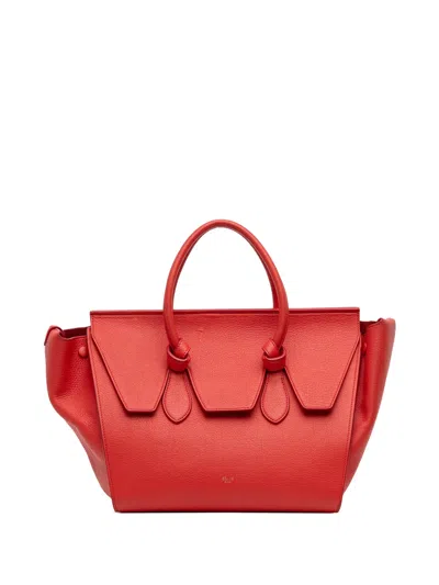 Pre-owned Celine 2014 Small Crisped Calfskin Tie Knot Handbag In Orange