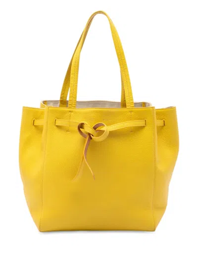 Pre-owned Celine 2014 Small Grained Calfskin Phantom Cabas Tote Bag In Yellow