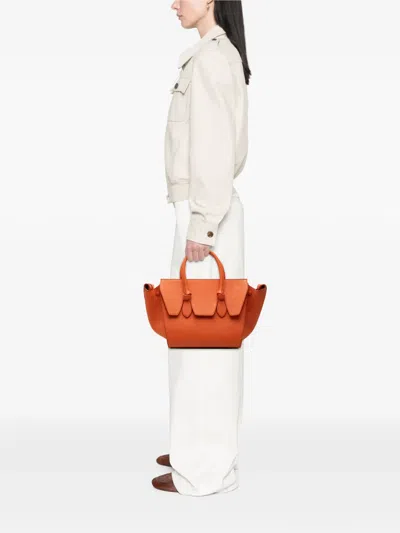 Pre-owned Celine 2014 Small Grained Calfskin Tie Knot Handbag In Orange