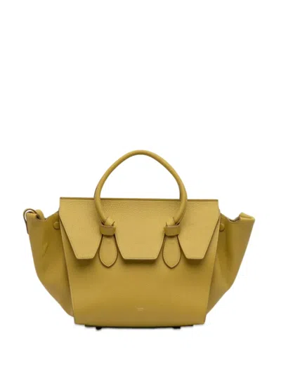 Pre-owned Celine 2014 Small Grained Calfskin Tie Knot Handbag In Yellow
